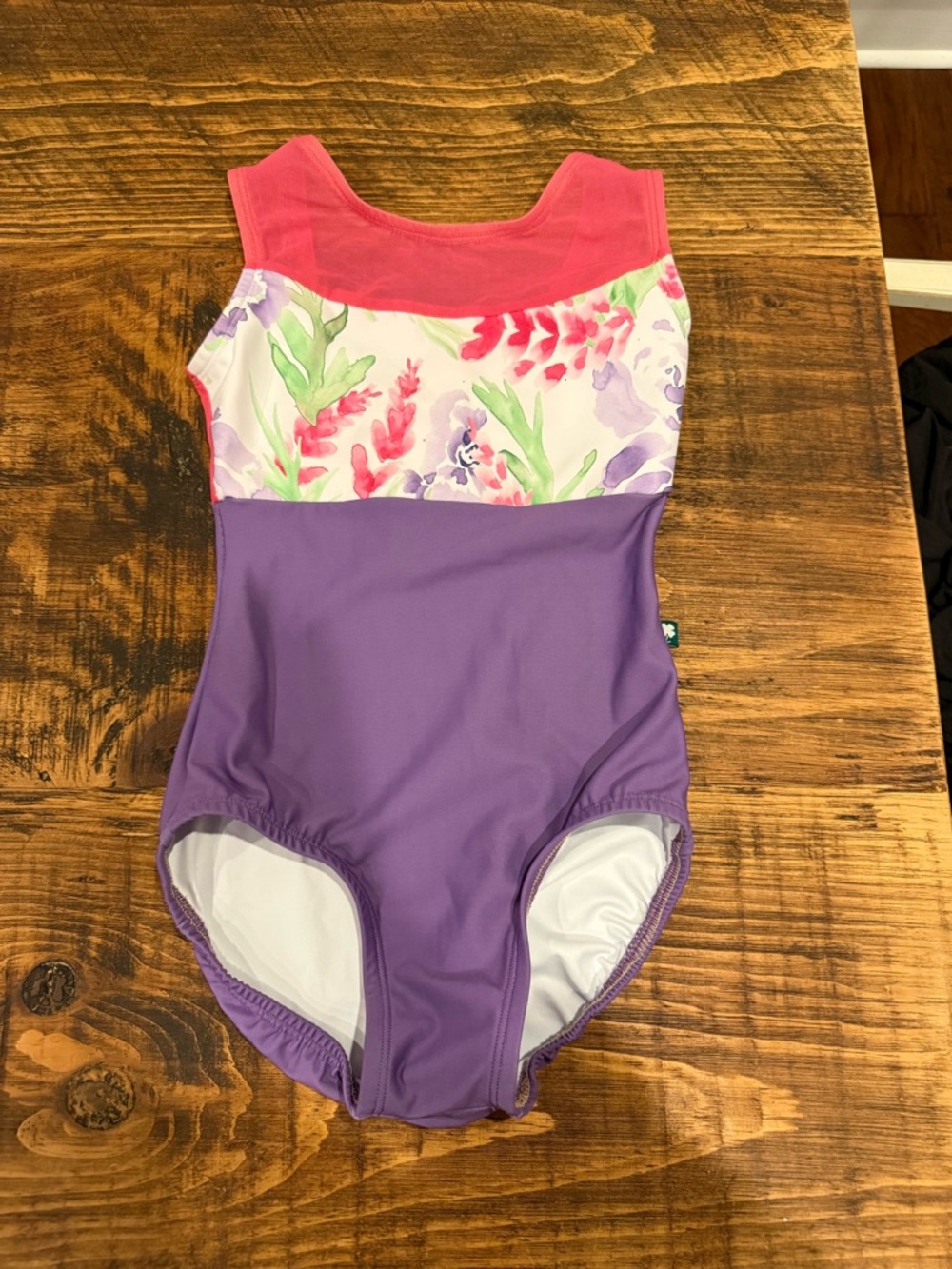 Lucky Leo 🍀 Girls Purple & Pink Floral Leotard